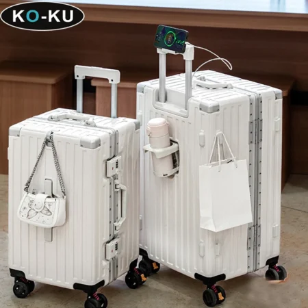 KO-KU Large capacity Luggage 32/30 inch Thickened Aluminium Frame Trolley case 20'' Cabin Boarding Box Multifunctional Suitcase
