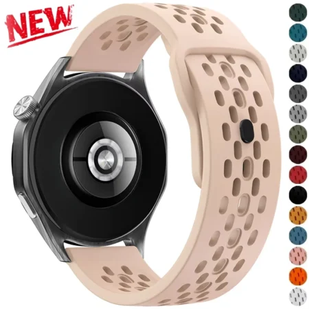 18mm 20mm 22mm hole Silicone Band for Samsung Galaxy Watch 7 FE 6 5 4 for Huawei GT5 4 3 GT2 pro bracelet for Garmin Vivoactive4