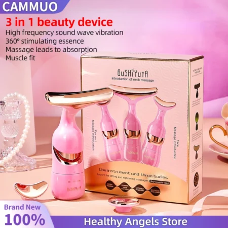 3 In 1 Face Massager Neck Facial Eye Massage Introducer Microcurrent Skin Rejuvenation Anti Aging Beauty Device Beauty Tools