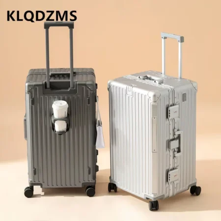 KLQDZMS High Quality 26"29"32 Luggage Large Capacity Aluminum Frame Trolley Case Family Travel Essentials Ladies Suitcase