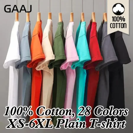 XS-6XL 100 Cotton T shirt Men,Short Sleeve Summer Top,Casual Solid TShirt,Plain Fashion Tees Women,Quality Basic Unisex Clothes