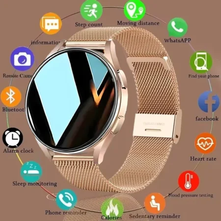 2025 New Smart Watch Women 1.28" Color Screen Bluetooth Call Heart Rate Health Monitoring for Samsung Watches 6 Pro Update