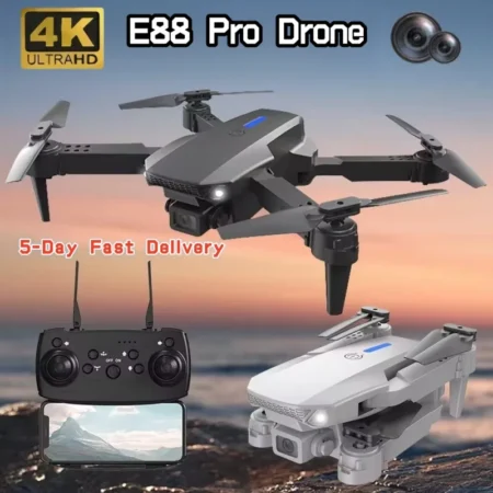 2025 E88Pro RC Drone 4K Professinal With 1080P Wide Angle HD Camera Foldable Helicopter WIFI FPV Height Hold Gift Toy
