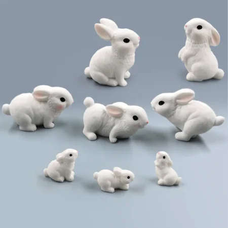 2025 New Easter Mini Rabbit Figurine Diy Landscape Home Kawaii Room Decor Miniature Fairy Garden Decoration Accessories Modern