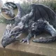 Garden Big Squatting Dragon Sculpture Guardian Statue Garden Dragon Sculpture Halloween Outdoor Gothic Decor
