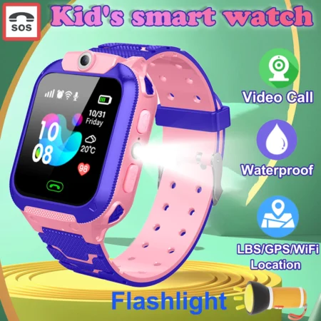Kids Smart Watch SOS GPS Location Phone Call Sim Card Child Smart Watch Camera Waterproof Upgrade Watch For Kids Gift 2025 New