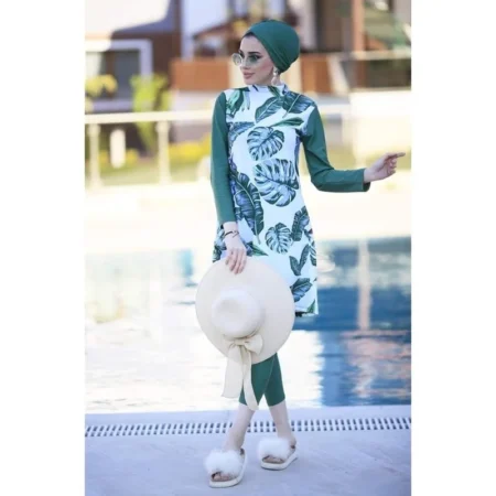 3pcs/Set Swimwears Women Printed Stretch Full Cover Hijab Long Sleeves Sport swimming Togs Lslamic Burkinis Wear Bathing Suit