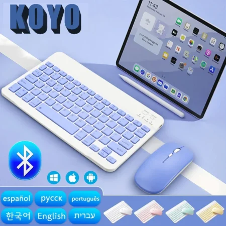 Optional language layout 10 inch Portable Wireless Keyboard and mouse set For iPad Samsung Tablet Laptop IOS Android Windows