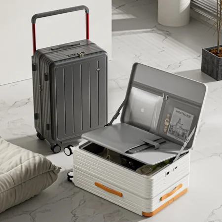 Front Opening Multi-Functional Suitcase Business Wide Trolley Luggage ABS+PC Large-capacity Password Box Travel Trolley Case