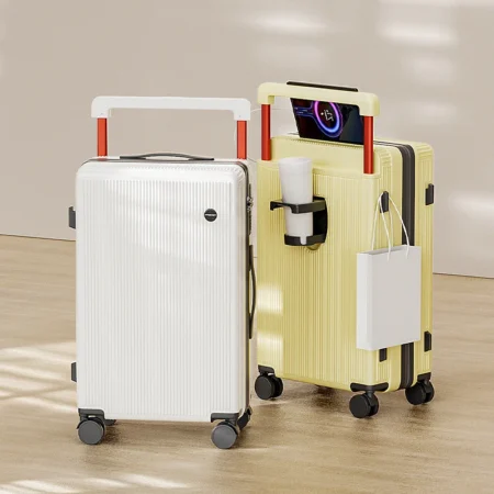 20/22/24/26/28 Inch Wide Trolley Luggage USB Charging Spinner Wheel Rolling Suitcase For Women Men Cabin Travel Trolley Case