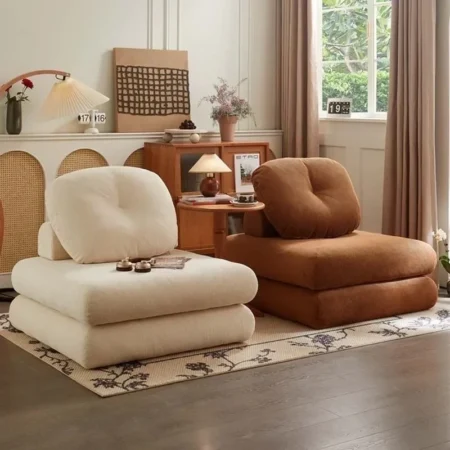 Nordic Modern Single Sofa Small-sized Dual-use Tatami for Living Room Bedroom Leisure Chairs Comfortable Furniture 60x60x40cm