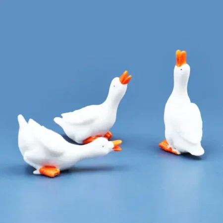 Cute Goose Figurine Miniatures Home Decoration Kawaii Accessories Desk Garden Decor