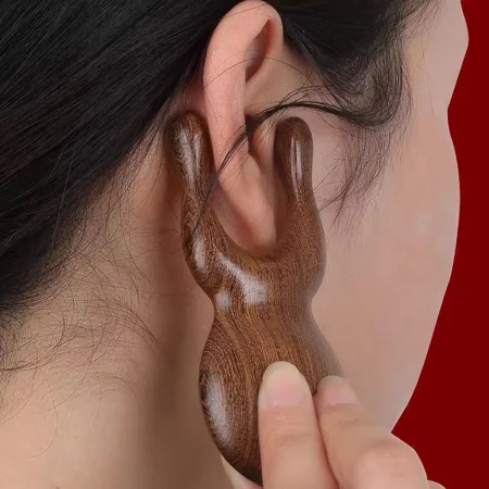 1PC Sandalwood Eye Nose Meridian Massager Body Facial MassageTool Wooden Handle Guasha Scraping Board Acupuncture Point Massager