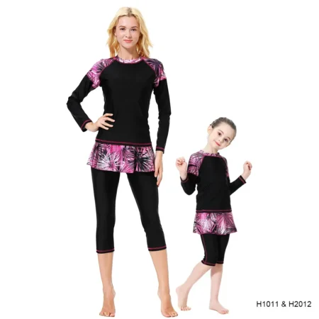 Women Modest Muslim Swimsuits Hijab+Long Sleeve+leggings 3pcs Bathing Swimming Islamic Swimwear Musulman Burkini Lady Beachwear