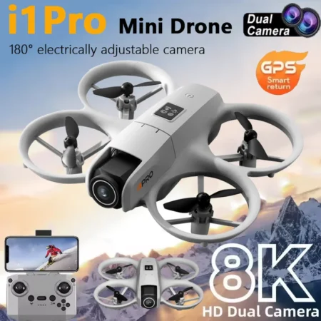 NEW i1PRO RC Mini Headless Mode Drone 8K Dual Camera HD Gesture Photography Quadcopter Five-side Obstacle Avoidance Foldable UAV