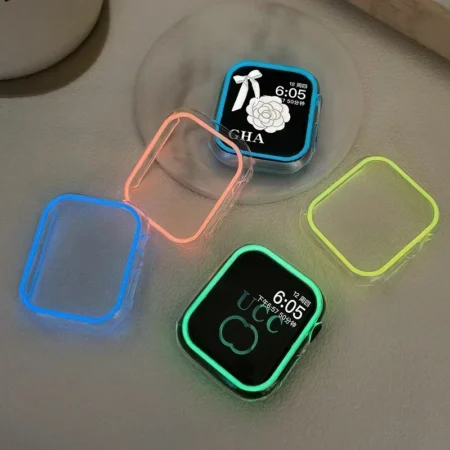 Luminous Cover for Apple Watch Case Ultra 49mm 45mm 44mm 41mm 40mm Hard PC Bumper Protective Frame iWatch 98 7 6 5 SE Accessorie