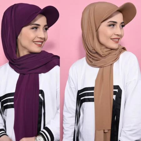 Trendy Musilm Women Jersey Hijab with Base Ball Cap Summer Sports Cap Ready To Wear Instant Jersey Sport HIjabs