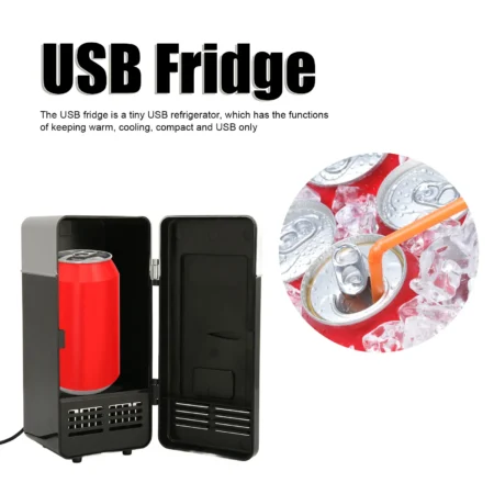 Portable USB Fridge, Semiconductor Cooling Refrigerator, Low Decibel USB Cooler, Car Refrigerator,360 Degree Circulating Cooling