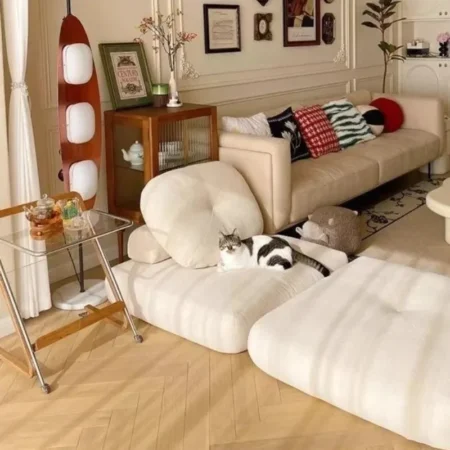 Nordic Modern Single Sofa Small-sized Dual-use Tatami for Living Room Bedroom Leisure Chairs Comfortable Furniture 60x60x40cm