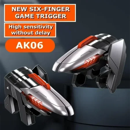 MEMO 6 Finger Mobile Phone ABS Game Trigger AK06 for PUBG Aim Shooting L1 R1 Alloy Key Button for IOS Android Gamepad Controller