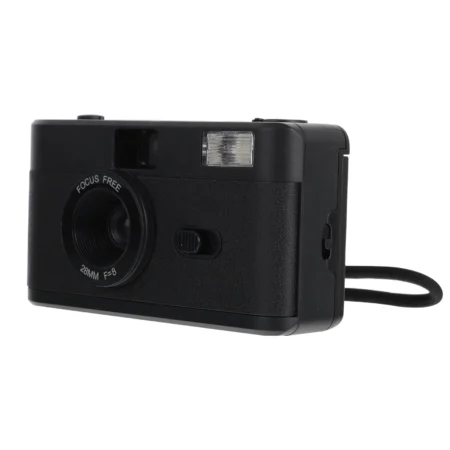 Reusable Film Camera Retro Built in Flash Vintage Design Travel Photography Gift 35mm Film Compatible Long lasting Quality Black