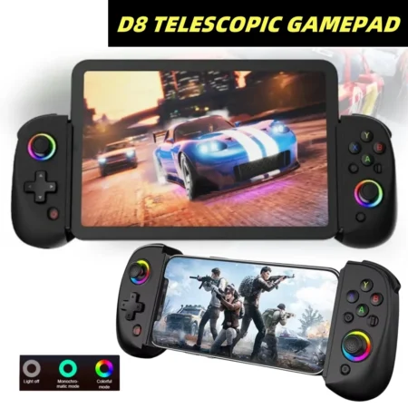 Telescopic D8 Gamepad Controller Joystick Turbo 6-axis Gyro Vibration Wireles Bluetooth 5.2 for Android IOS PS3 PS4 Switch IPad