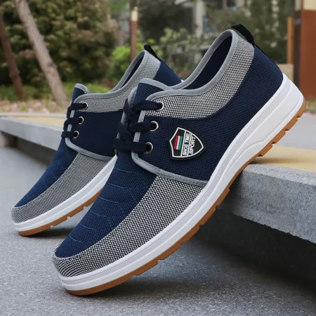 Spring Mesh Sneakers, Versatile Dad Running Non-Slip Lightweight Fly-Woven Old Beijing Cloth Shoes, Autum Men's Breathable Shoes
