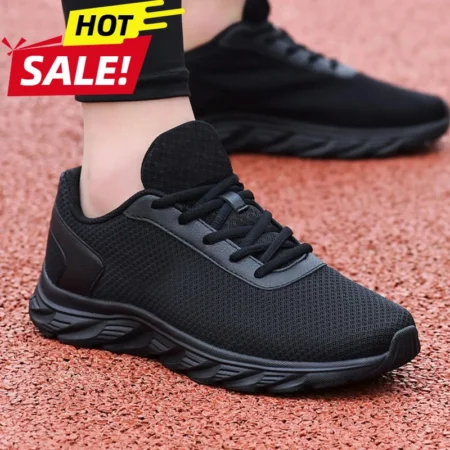 Mens Leather Sneaker Sports Shoes Simple Solid Color Fashion Summer New Pattern Mesh Breathable Classic Sneaker Zapatillas