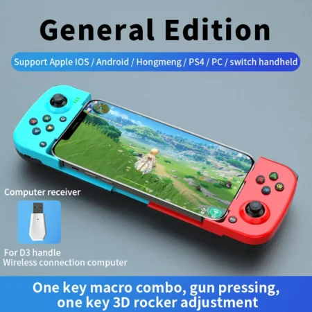 D3 Wireless Bluetooth Telescopic Gamepad For IPhone IOS Android Phones Console Stretch Wireless Game Controller Joystick Gaming
